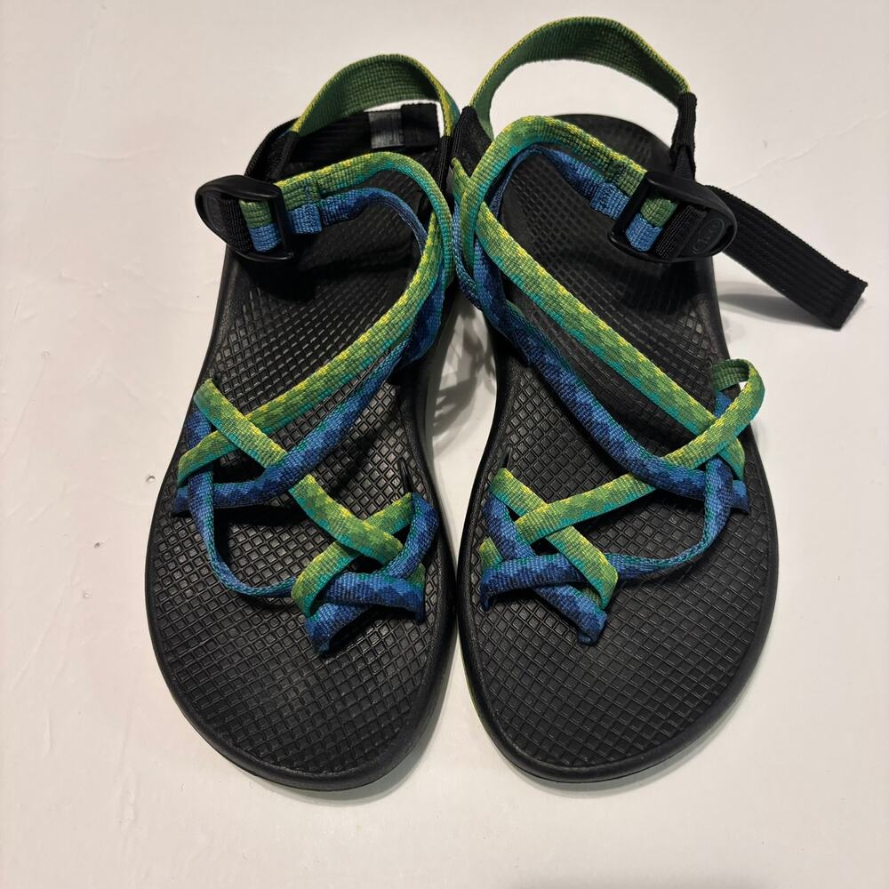 Chaco ZX2 Yampa Sandals Womens 8 Blue Green Strappy Vibram Outdoor